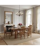 Table rectangulaire en bois sculpté bicolore 200/280 Acacia Maya Naturel - 200x100x78 cm