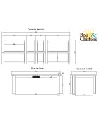 Table rectangulaire en bois sculpté bicolore 200/280 Acacia Maya Naturel - 200x100x78 cm