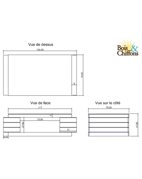Table basse rectangulaire bois bicolore Manguier Herods Naturel - 135x75x42 cm