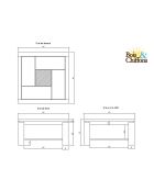 Table basse carrée bois sculpté bicolore Acacia Maya Naturel - 80x80x40 cm