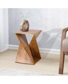 Table d'appoint pour canapé Acacia Aria Marron - 40x40x60 cm