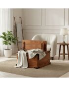 Table basse coffre carrée en acacia massif Naturel - 85x85x50 cm