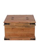 Table basse coffre carrée en acacia massif Naturel - 85x85x50 cm