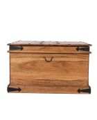 Table basse coffre carrée en acacia massif Naturel - 85x85x50 cm