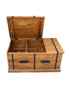 Table basse coffre rectangulaire en acacia massif Marron - 100x55x45 cm