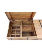 Table basse coffre rectangulaire en acacia massif Marron - 100x55x45 cm