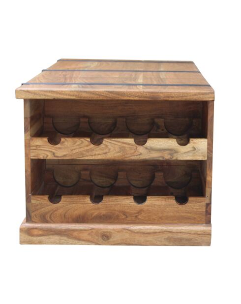 Table basse coffre rectangulaire en acacia massif Marron - 100x55x45 cm