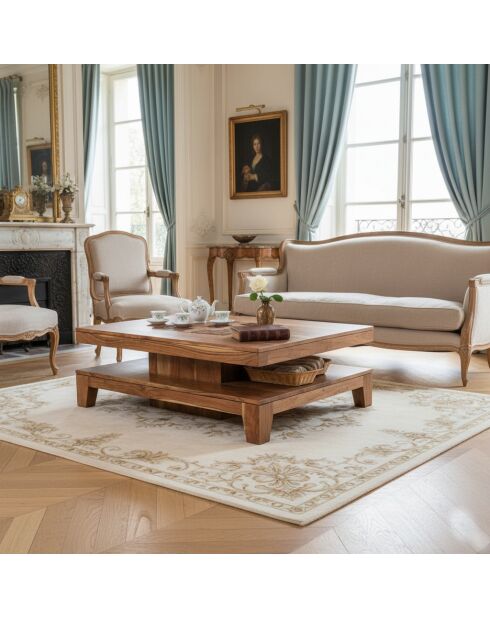 Petite table basse rectangulaire Acacia Kavish II Marron - 100x55x35 cm