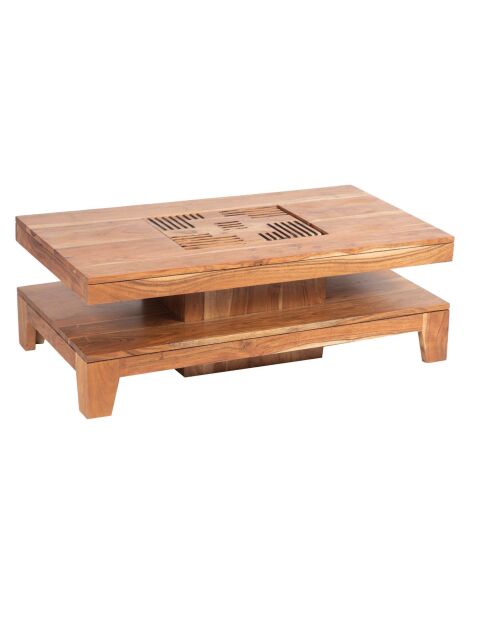Petite table basse rectangulaire Acacia Kavish II Marron - 100x55x35 cm