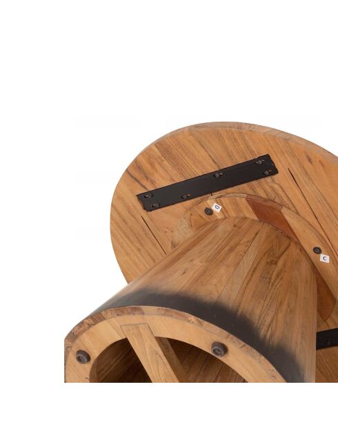 Table basse ronde 60 cm Acacia Dimona Naturel - 60x60x40 cm