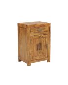 Chevet strié bois - Charnière gauche Marron - 40x30x60 cm