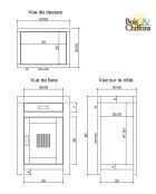 Chevet strié bois - Charnière gauche Marron - 40x30x60 cm