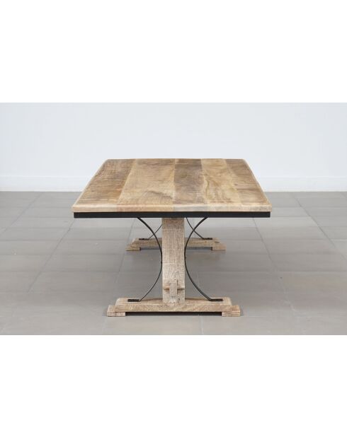 Table basse rectangulaire Manguier Pondicherry Beige - 130x65x40 cm