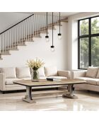 Table basse rectangulaire Manguier Pondicherry Beige - 130x65x40 cm