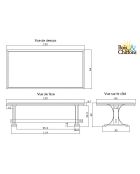 Table basse rectangulaire Manguier Pondicherry Beige - 130x65x40 cm