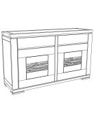 Petit buffet bois sculpté bicolore 2P 2T Acacia Maya Naturel - 140x45x80 cm