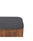 Petit buffet bois 2P plateau marbre noir Manguier Kfir Naturel - 95x40x80 cm