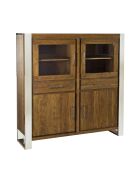 Meuble haut structure inox Acacia Stainless III Marron - 140x45x160 cm