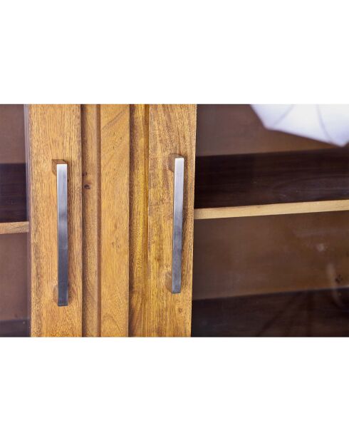 Meuble haut structure inox Acacia Stainless III Marron - 140x45x160 cm