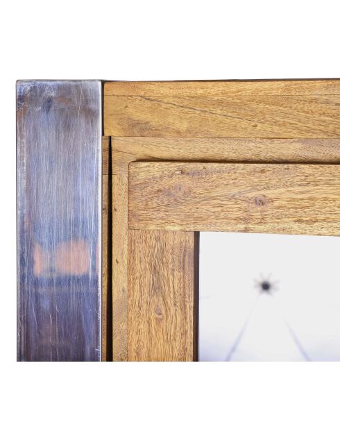 Meuble haut structure inox Acacia Stainless III Marron - 140x45x160 cm