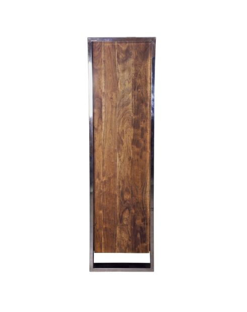 Meuble haut structure inox Acacia Stainless III Marron - 140x45x160 cm
