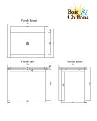 Table haute mange debout rectangulaire Acacia Gordon Naturel - 130x90x106 cm