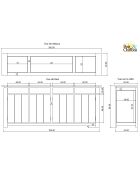 Buffet 4 Portes 4 Tiroirs Acacia Moon Marron - 200x45x85 cm