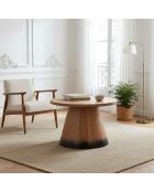 Table basse bois ronde 70 cm Acacia Dimona Naturel - 70x70x40 cm