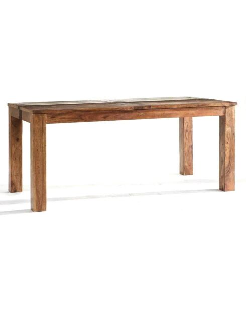 Table à manger rectangulaire 180 cm Acacia Tatoo Marron - 180x90x77 cm