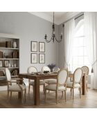 Table à manger rectangulaire 180 cm Acacia Tatoo Marron - 180x90x77 cm