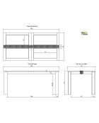 Table à manger rectangulaire 180 cm Acacia Tatoo Marron - 180x90x77 cm