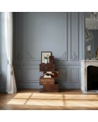 Chiffonnier Zig Zag multi-matériaux peau de vache Naturel - 50x40x80 cm