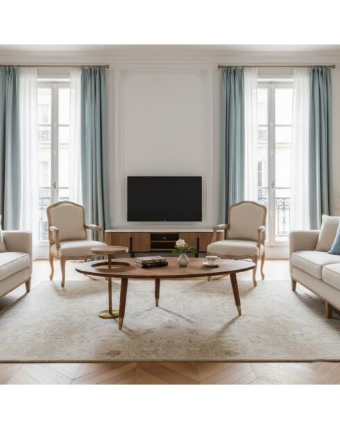 Table basse ovale Kensington MERCANA Marron - 130x70x50 cm