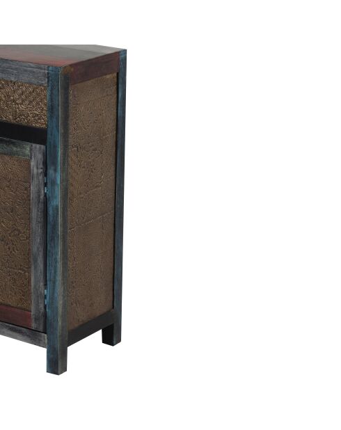 Meuble d'appoint sculpté Manguier Pushkar Naturel - 42x30x82 cm