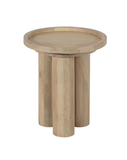 Table d'appoint ronde pour canapé Mango Barloo Beige - 43x41x51 cm