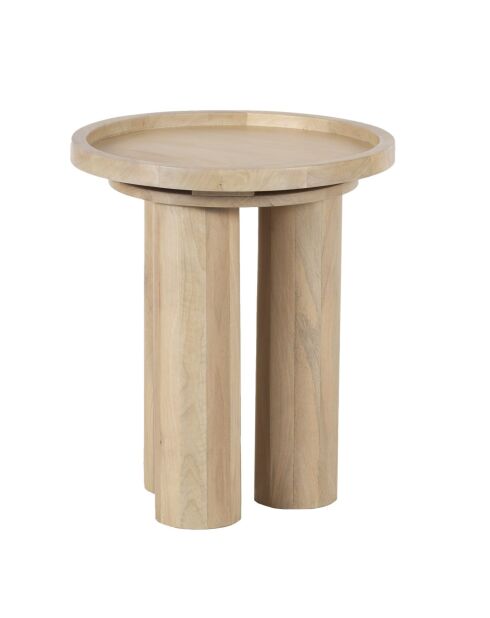 Table d'appoint ronde pour canapé Mango Barloo Beige - 43x41x51 cm