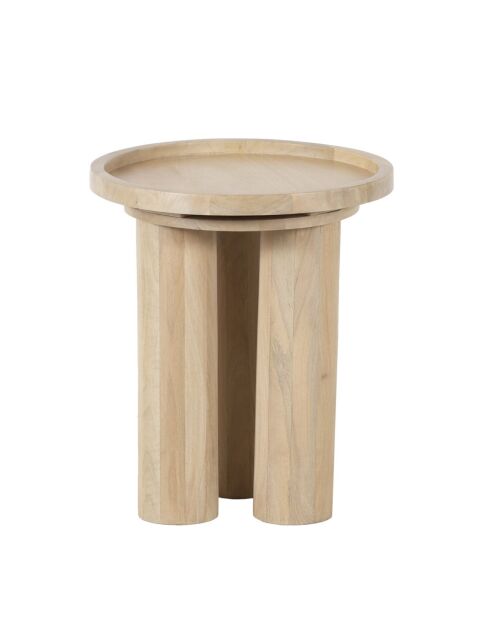 Table d'appoint ronde pour canapé Mango Barloo Beige - 43x41x51 cm