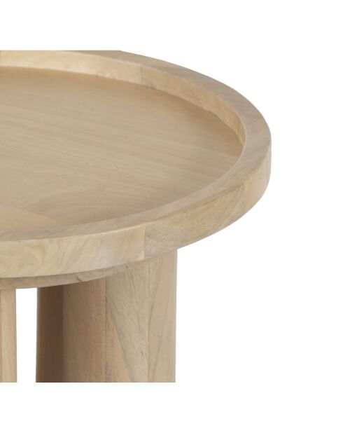 Table d'appoint ronde pour canapé Mango Barloo Beige - 43x41x51 cm