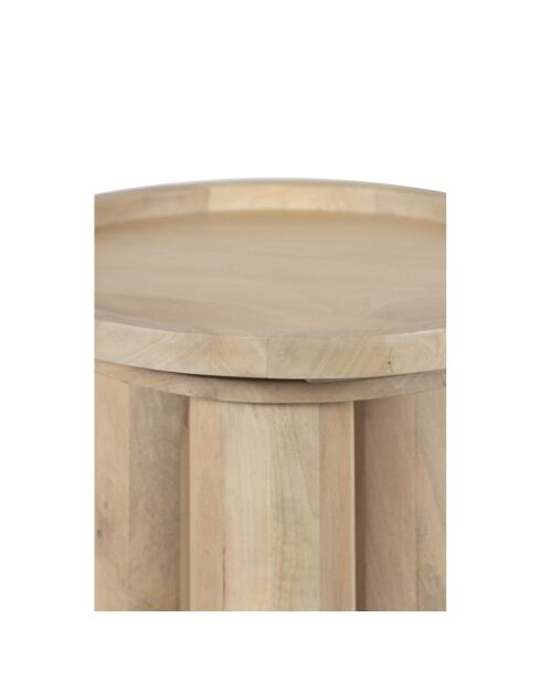 Table d'appoint ronde pour canapé Mango Barloo Beige - 43x41x51 cm