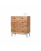 Commode sculptée 4 tiroirs Manguier Sculture Beige - 85x42x100 cm