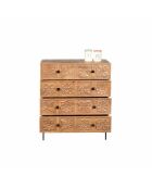 Commode sculptée 4 tiroirs Manguier Sculture Beige - 85x42x100 cm