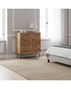 Commode sculptée 4 tiroirs Manguier Sculture Beige - 85x42x100 cm