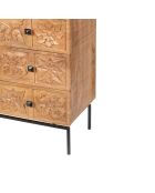 Commode sculptée 4 tiroirs Manguier Sculture Beige - 85x42x100 cm