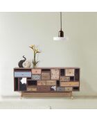 Buffet tiroirs peau de vache bois sculpté Manguier Terranova Naturel - 160x40x75 cm