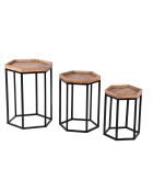 Set de 3 tables basses gigognes Acacia Tyla Naturel - 44x44x56 cm