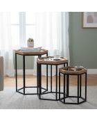 Set de 3 tables basses gigognes Acacia Tyla Naturel - 44x44x56 cm