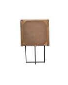 Buffet haut 2 portes plateau marbre blanc Manguier Kfir II Marron - 80x40x126 cm