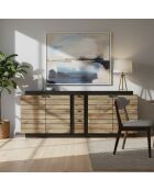 Buffet bois bicolore GM 4P 3T Manguier Herods Marron - 227x46x87 cm