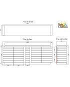 Buffet bois bicolore GM 4P 3T Manguier Herods Marron - 227x46x87 cm