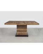 Table à manger carrée - Rallonge centrale Naturel - 130x130x76 cm